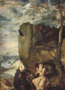 Diego Velazquez St Anthony Abbot and St.paul the Hermit (df01) oil on canvas